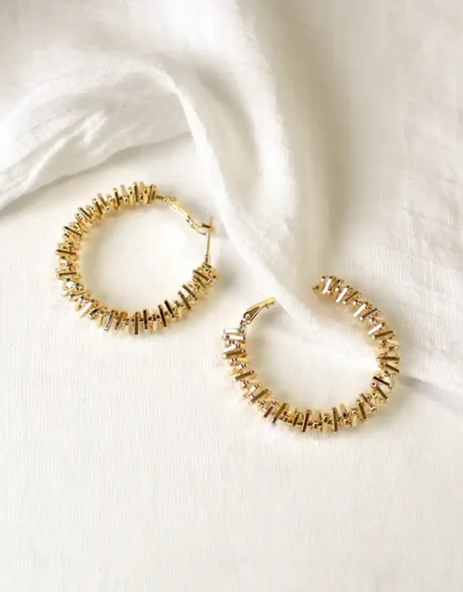 By Chance ByChance Beaded Hoops Gold