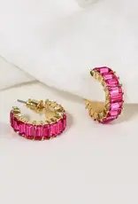By Chance ByChance Rec. Crystal Hoop Pink and Gold Hoops