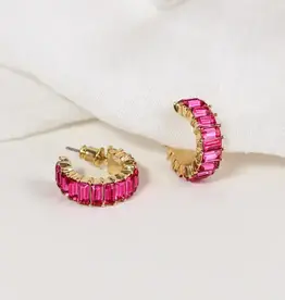 By Chance ByChance Rec. Crystal Hoop Pink and Gold Hoops