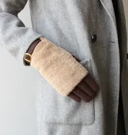 By Chance ByChance 3-1 Sherpa Gloves w Buckle Detail Brown