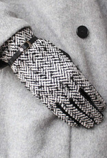 By Chance ByChance Chevron Gloves w Crystal Buckle Detail Black