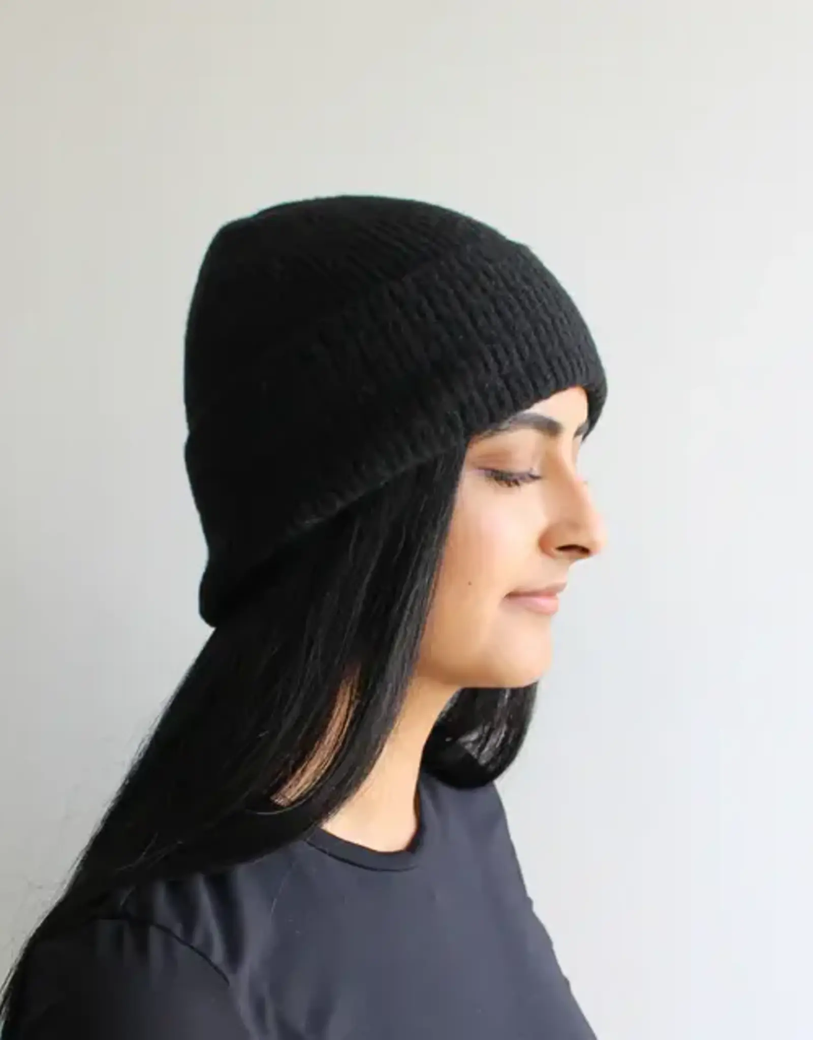 By Chance ByChance Wool Blend Fine Knit Hat Black