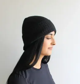 By Chance ByChance Wool Blend Fine Knit Hat Black
