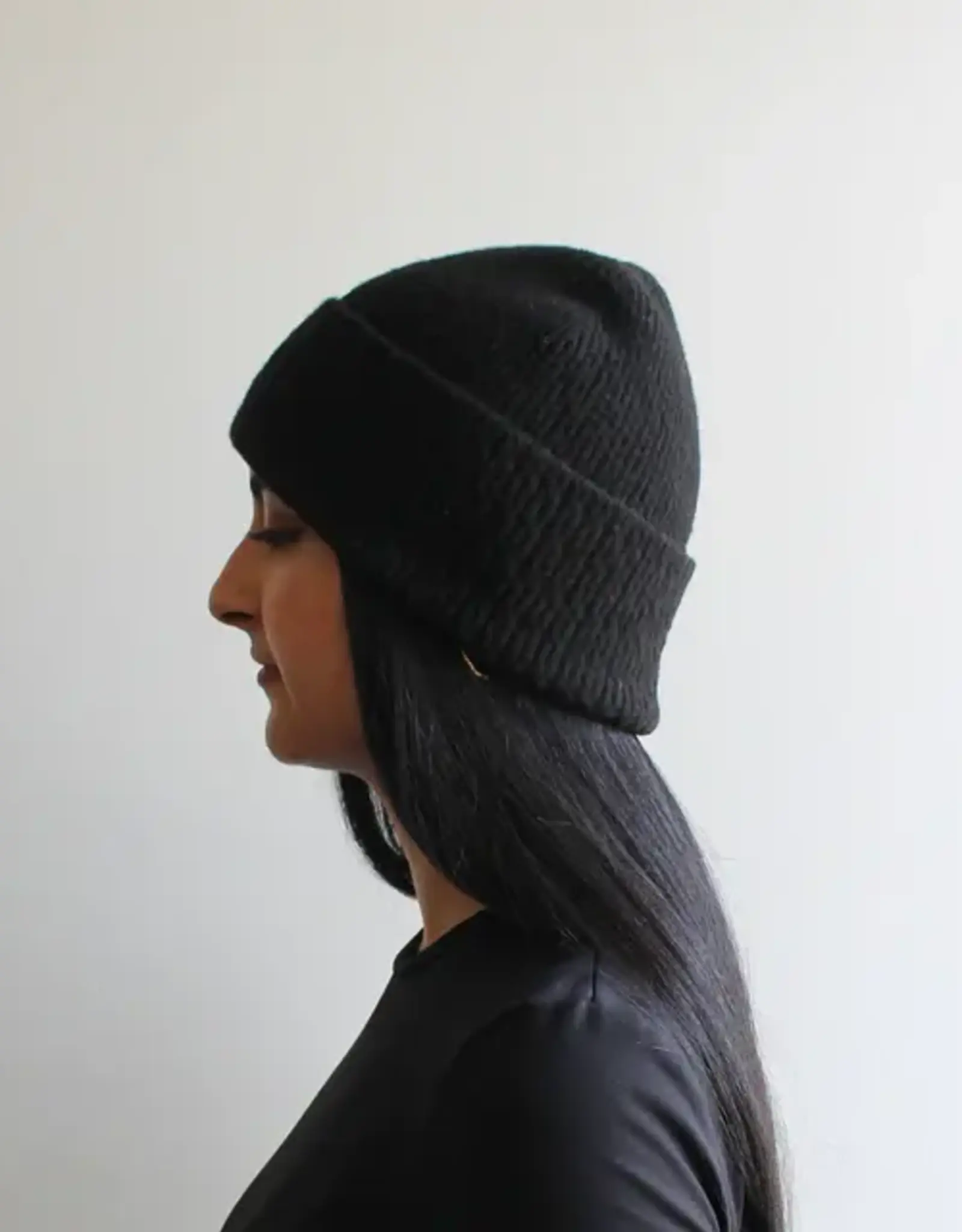By Chance ByChance Wool Blend Fine Knit Hat Black