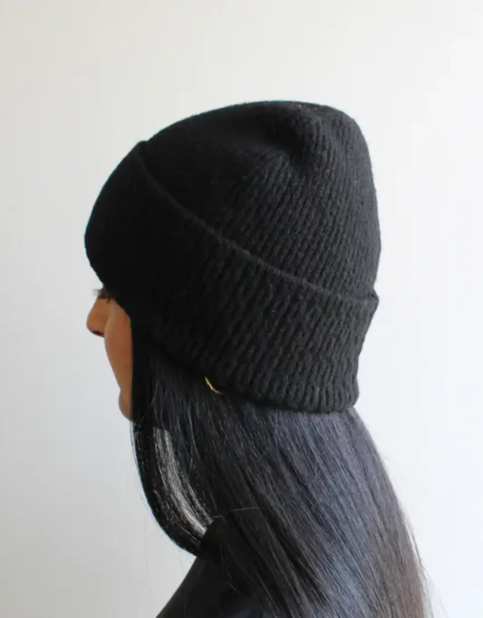 By Chance ByChance Wool Blend Fine Knit Hat Black