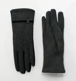 By Chance ByChance Classic Small Chevron Gloves w Buckle Detail Black