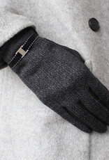 By Chance ByChance Classic Small Chevron Gloves w Buckle Detail Black