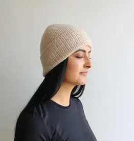 By Chance ByChance Wool Blend Fine Knit Hat Beige