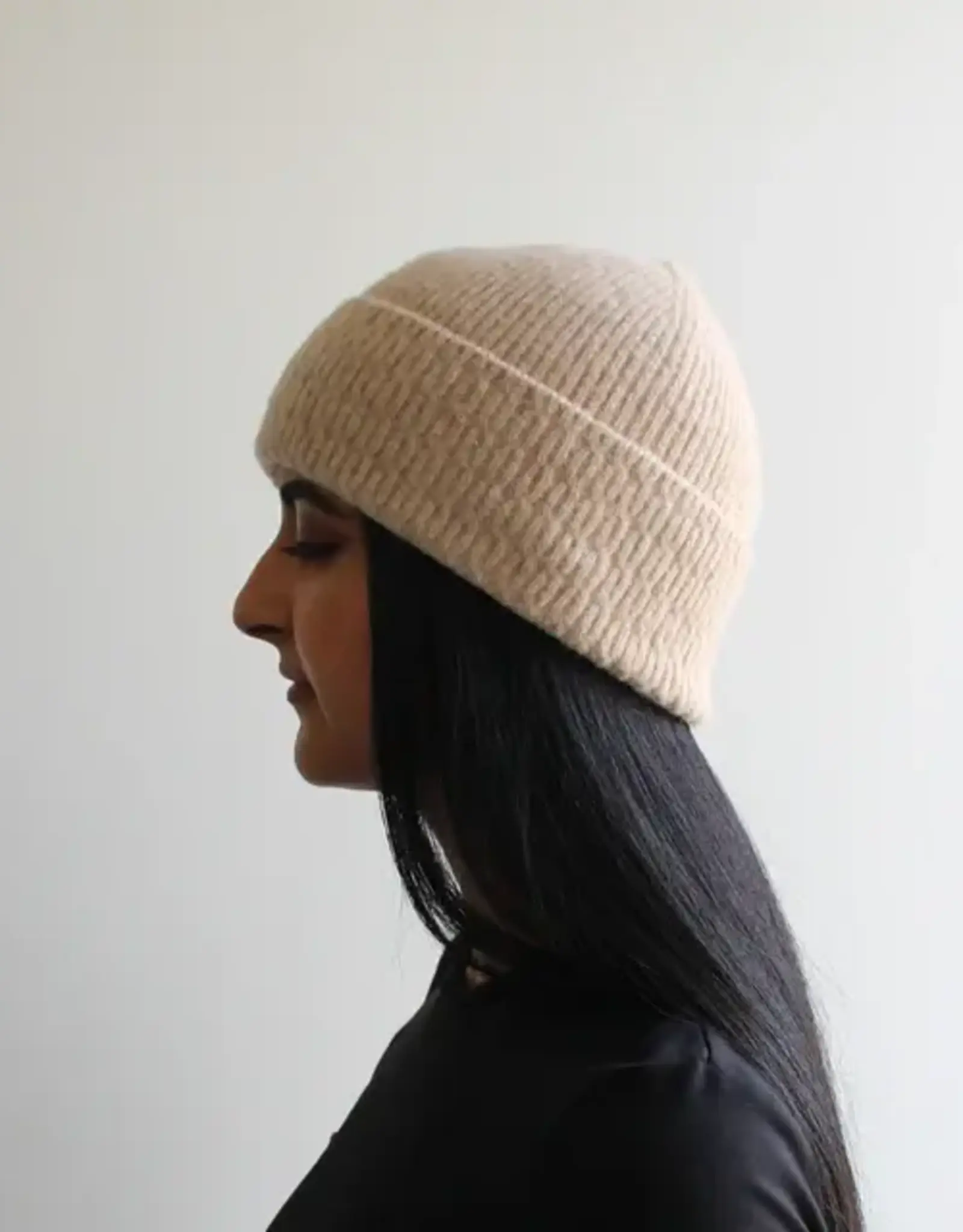 By Chance ByChance Wool Blend Fine Knit Hat Beige
