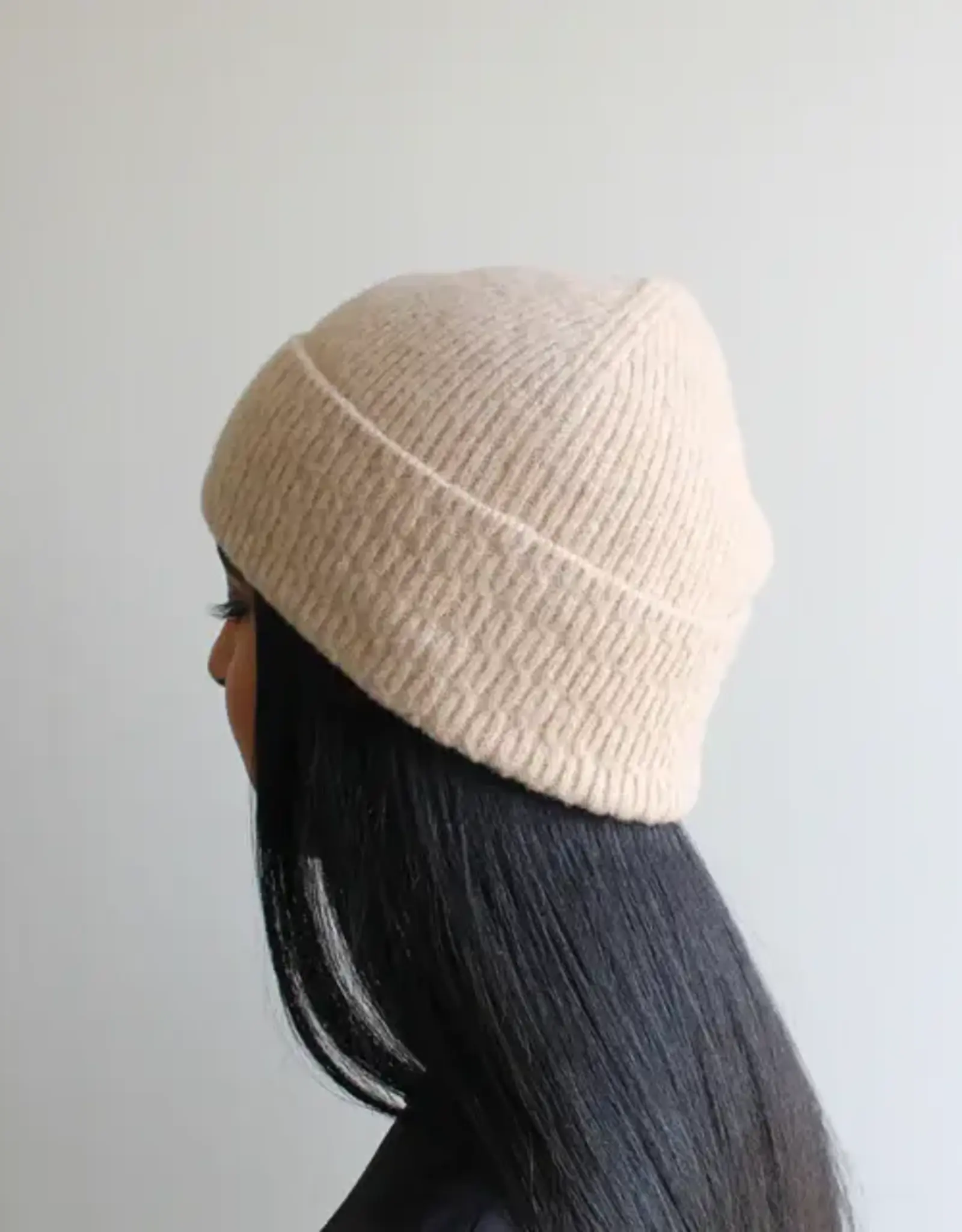 By Chance ByChance Wool Blend Fine Knit Hat Beige