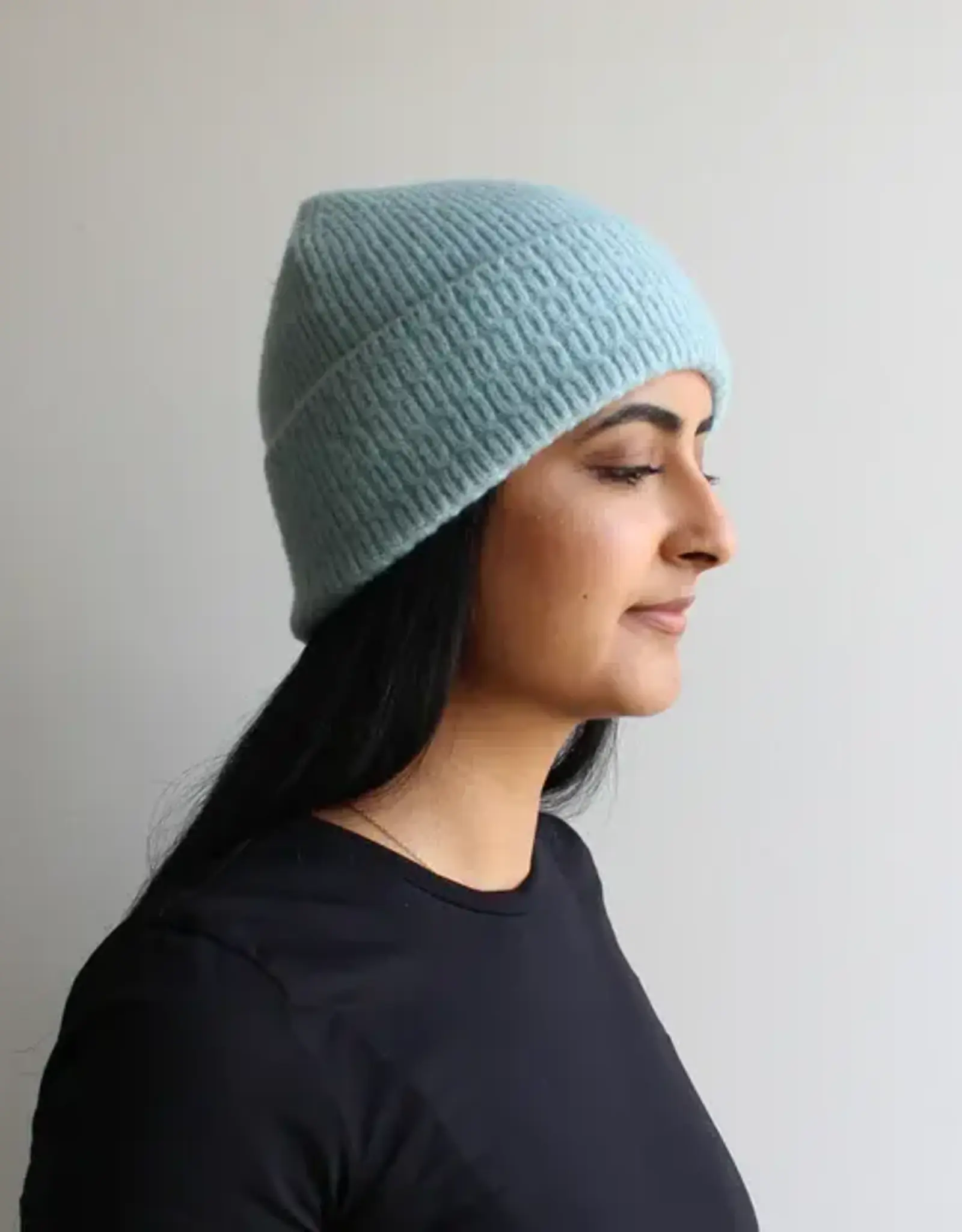 By Chance ByChance Wool Blend Fine Knit Hat Blue