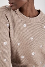 Apricot Daisy Embroidered Ribbed Jumper