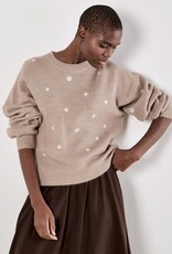 Apricot Daisy Embroidered Ribbed Jumper