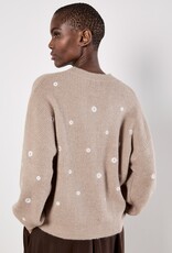 Apricot Daisy Embroidered Ribbed Jumper