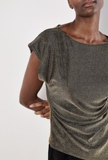 Apricot Sparkle Side Ruched Wrap Top