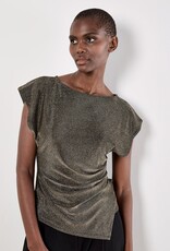 Apricot Sparkle Side Ruched Wrap Top