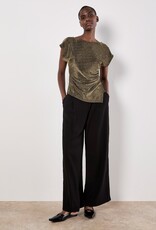 Apricot Sparkle Side Ruched Wrap Top