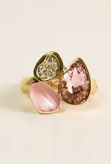 By Chance ByChance Trio CZ Stone Stretch Ring Gold