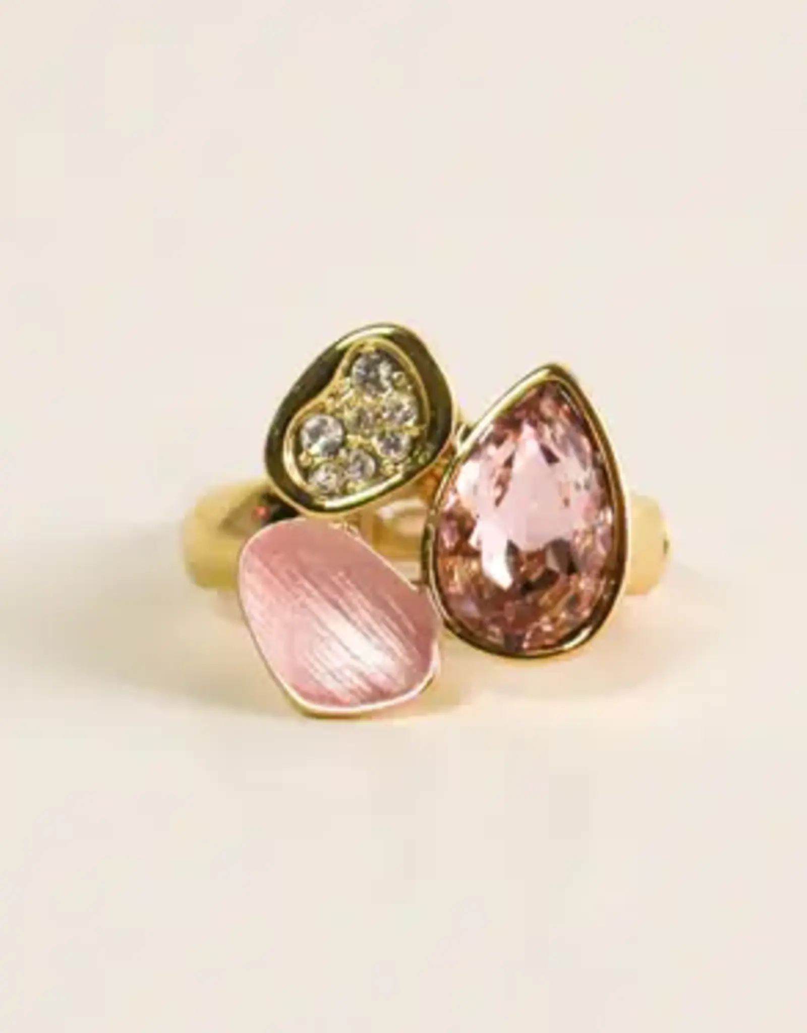 By Chance ByChance Trio CZ Stone Stretch Ring Gold