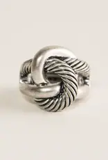 By Chance ByChance Oxidized Roped Knot Stretch Ring Silver