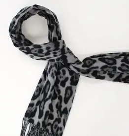 By Chance ByChance Roxanne Animal Print Scarf Grey