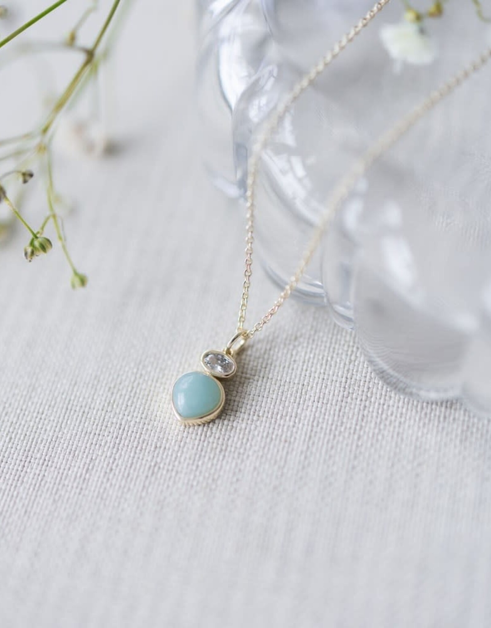 Glee Glee Anastasia Necklace - Amazonite Clear