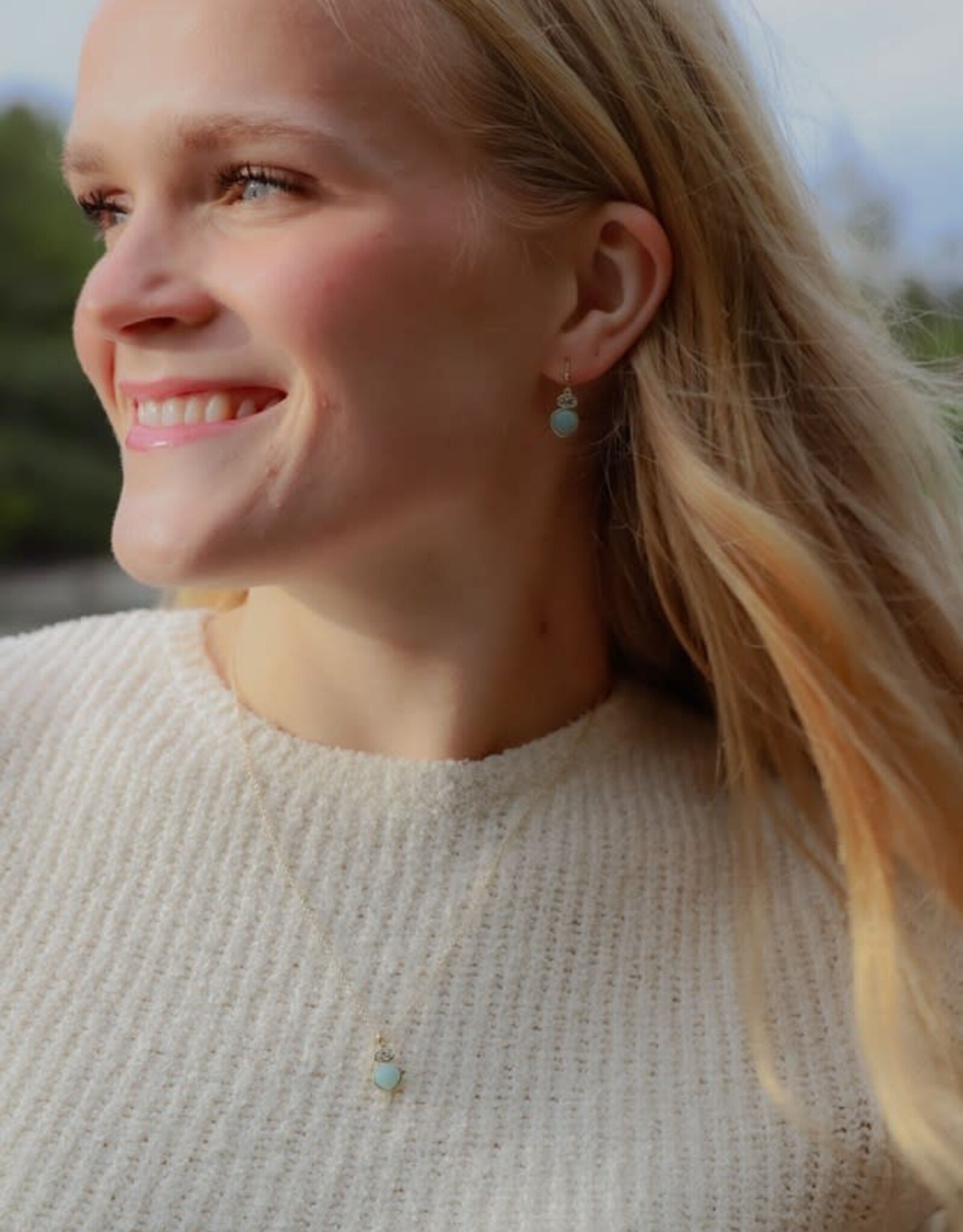 Glee Glee Anastasia Necklace - Amazonite Clear