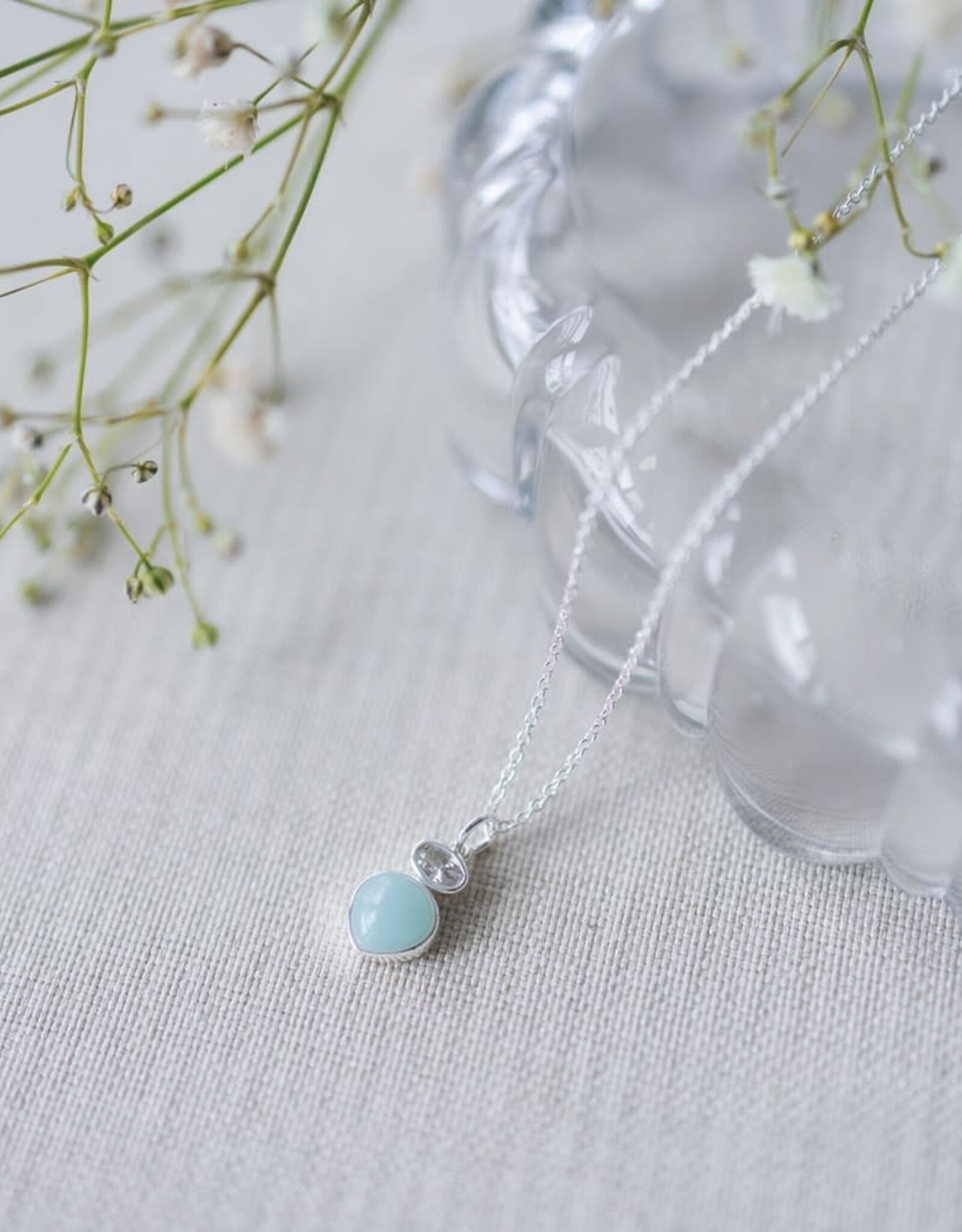 Glee Glee Anastasia Necklace - Amazonite Clear