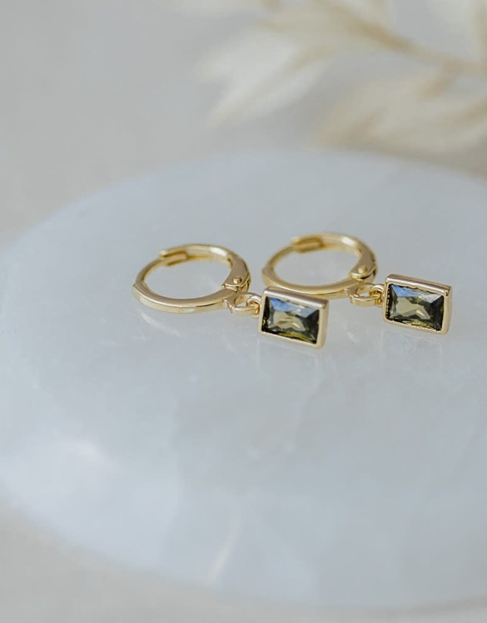 Glee Glee Shine Hoops - Moss Green