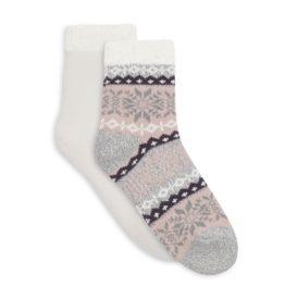 Lemon Loungewear 2PK Double Layer Crew - Red/Pink