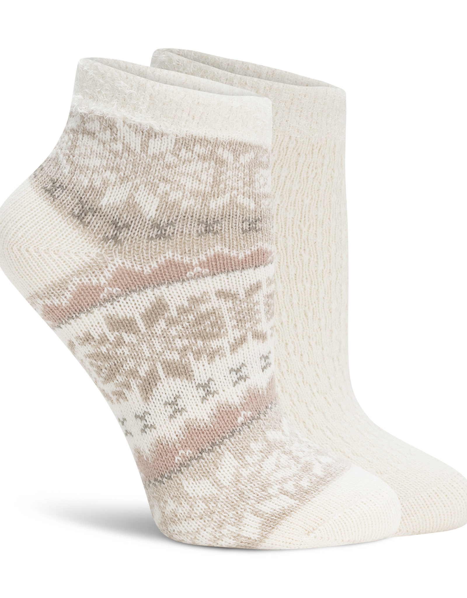 Lemon Loungewear 2 Pk Non Terry Snow Day Double Layer Socks - Sand