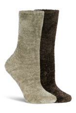 Lemon Loungewear 2PK Liquid Velvet Dream Crew Gift Set - Dark Brown