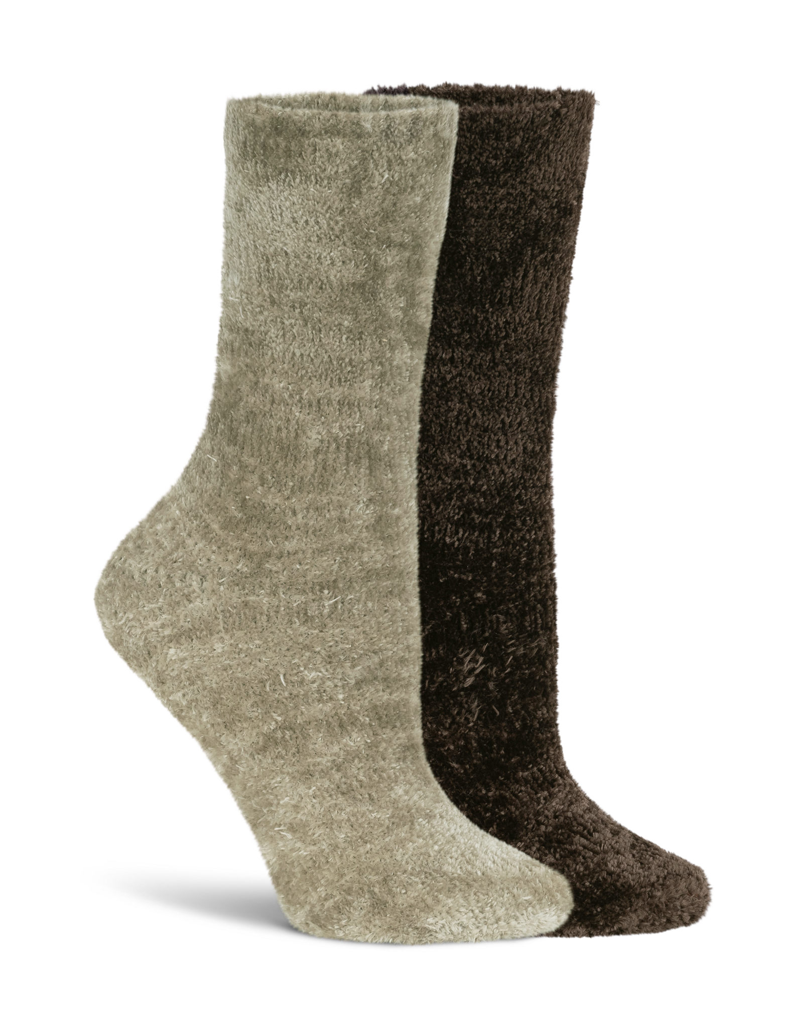 Lemon Loungewear 2PK Liquid Velvet Dream Crew Gift Set - Dark Brown