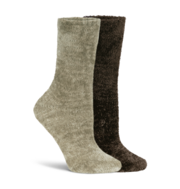 Lemon Loungewear 2PK Liquid Velvet Dream Crew Gift Set - Dark Brown