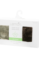 Lemon Loungewear 2PK Liquid Velvet Dream Crew Gift Set - Dark Brown