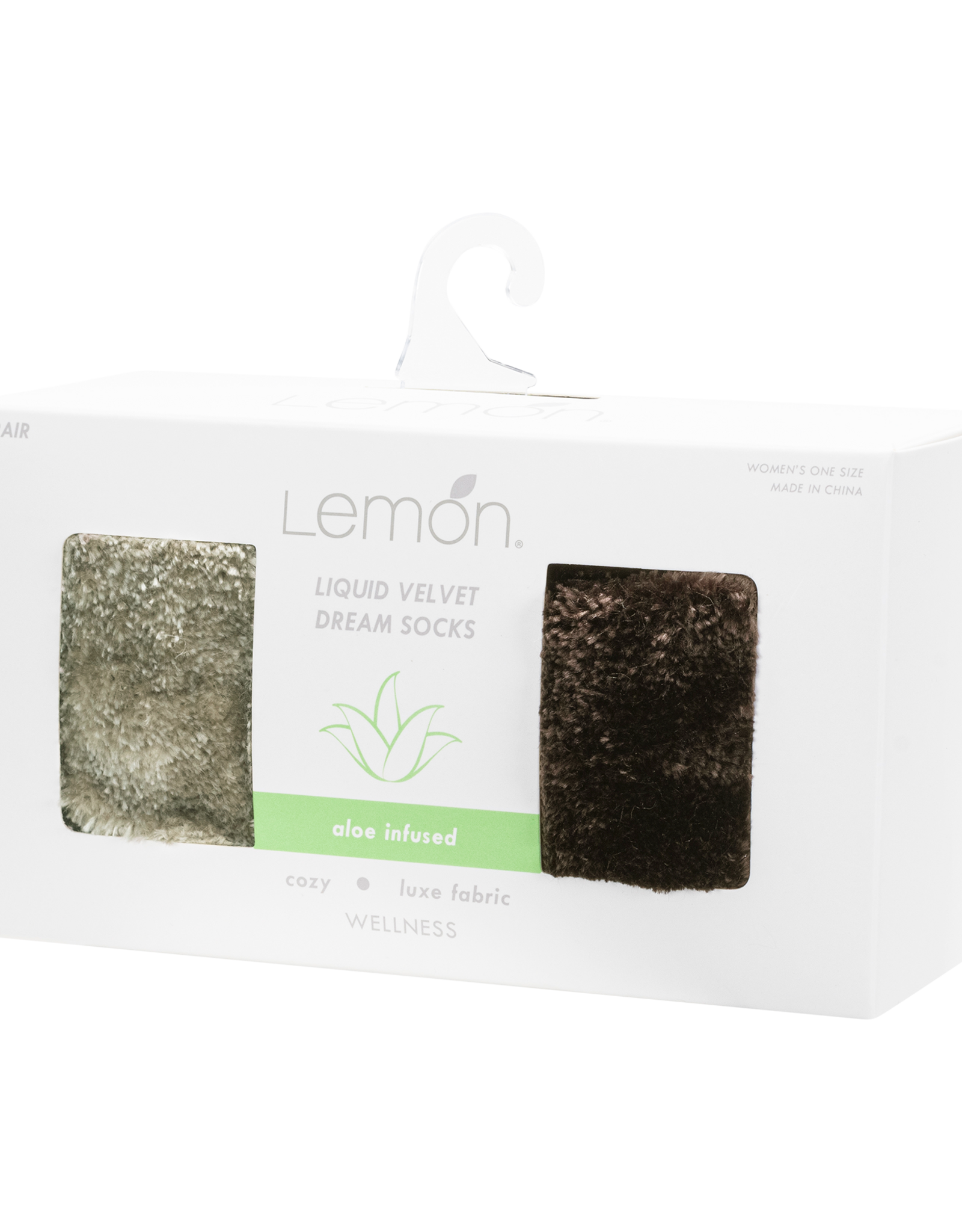 Lemon Loungewear 2PK Liquid Velvet Dream Crew Gift Set - Dark Brown