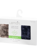 Lemon Loungewear 2PK Liquid Velvet Dream Crew Gift Set - Blue