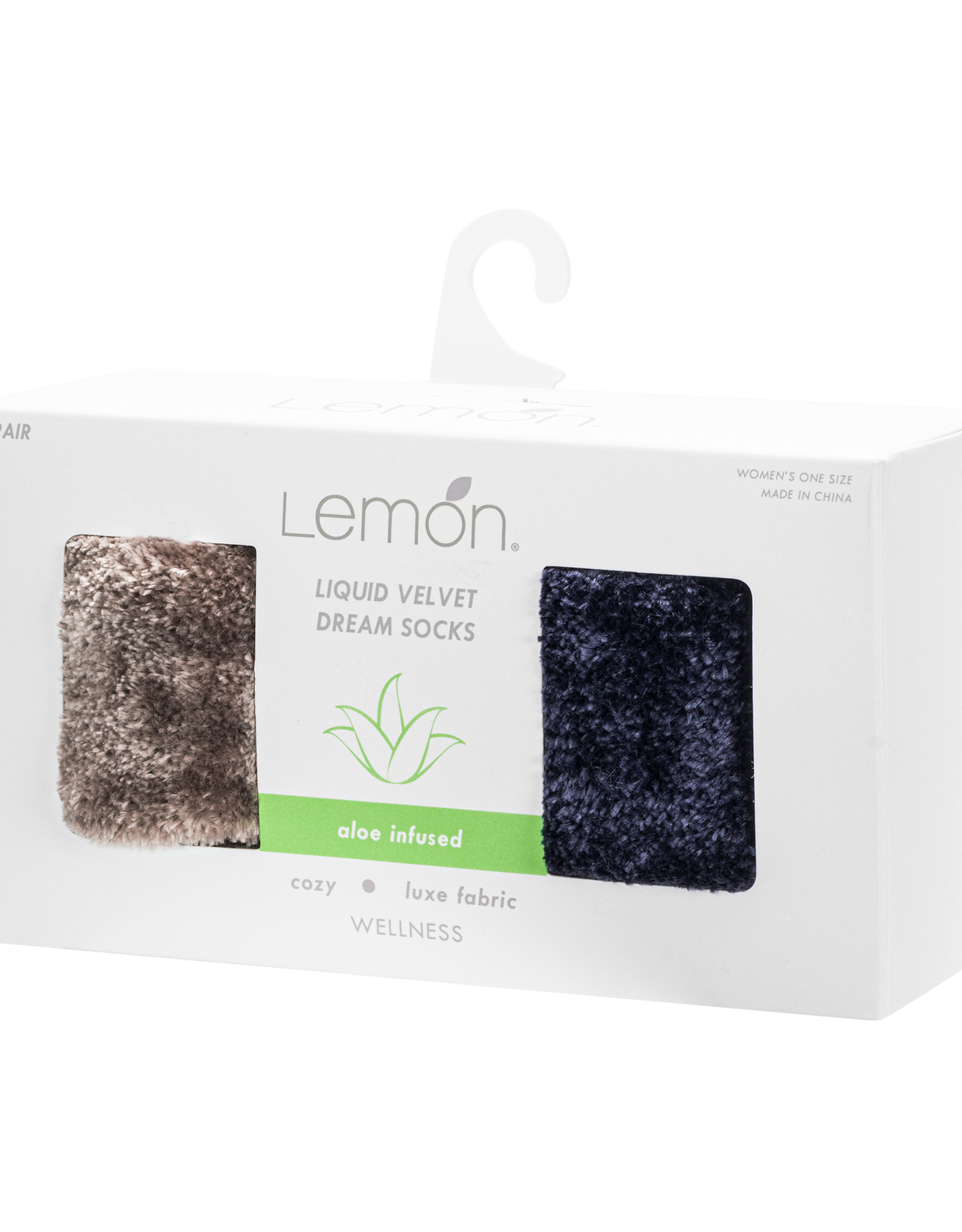 Lemon Loungewear 2PK Liquid Velvet Dream Crew Gift Set - Blue