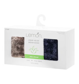 Lemon Loungewear 2PK Liquid Velvet Dream Crew Gift Set - Blue