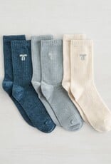 Lemon Loungewear 3Pk Non Terry Velvelt Cozy - Blue/Grey