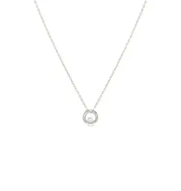 Jackie J Crystal w 2 Disc Necklace Silver