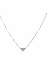 Jackie J 15″ | Dainty necklace with a heart pendant Silver