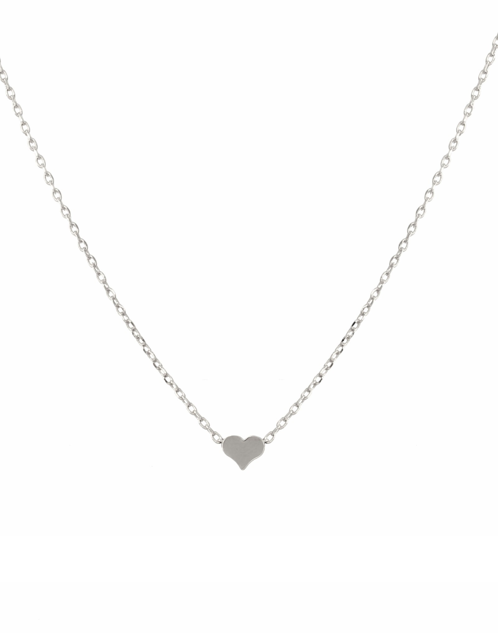 Jackie J 15″ | Dainty necklace with a heart pendant Silver