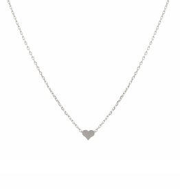 Jackie J 15″ | Dainty necklace with a heart pendant Silver