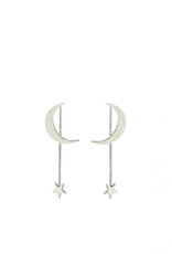 Jackie J Earjack Moon and Star Earrings Silver