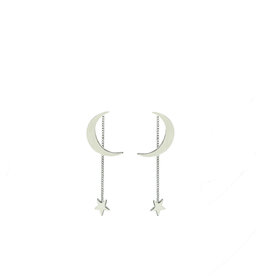 Jackie J Earjack Moon and Star Earrings Silver