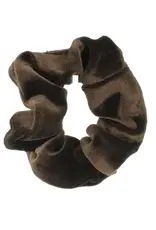 Jackie J Velvet Hair Scrunchie Brown