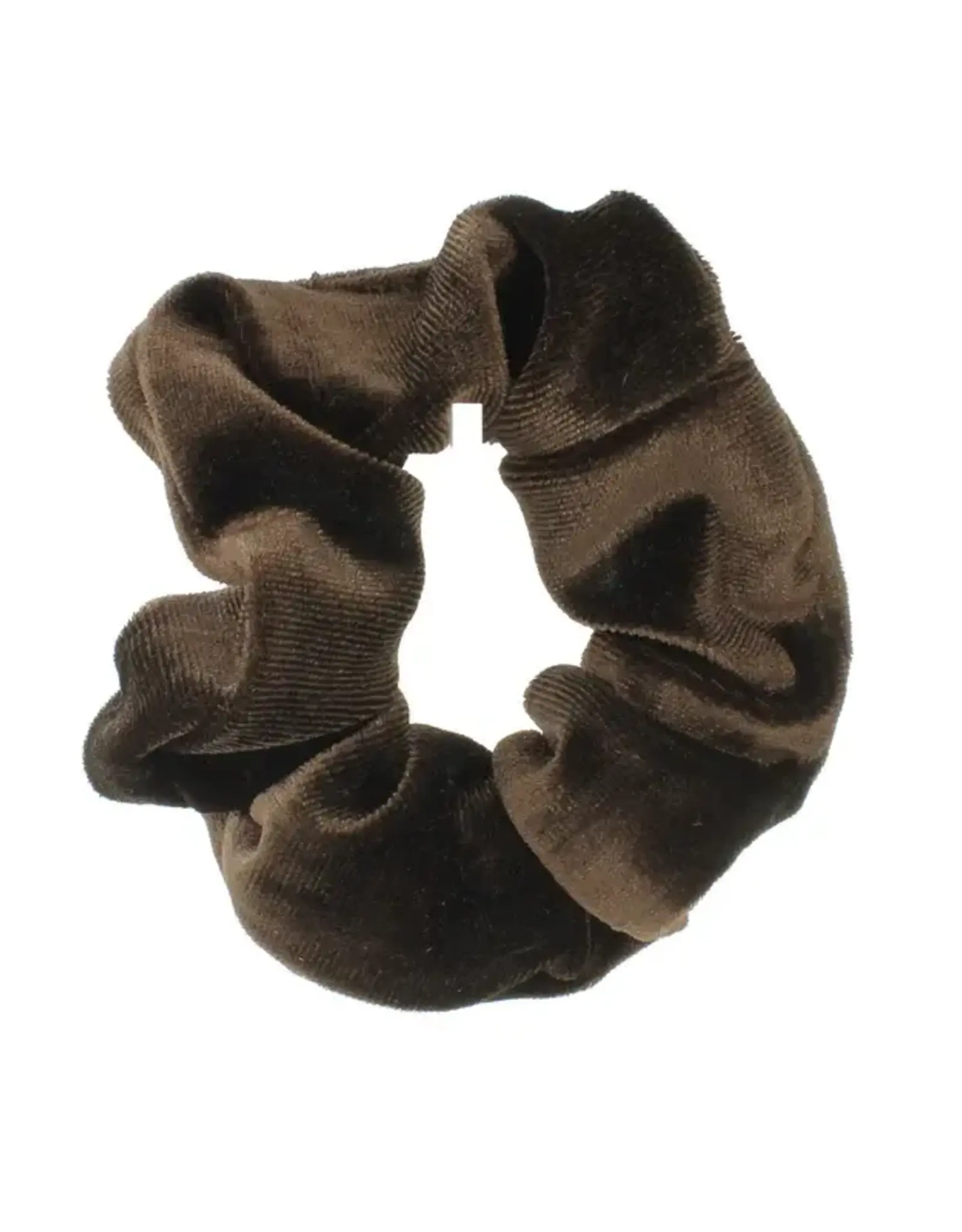 Jackie J Velvet Hair Scrunchie Brown