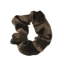 Jackie J Velvet Hair Scrunchie Brown