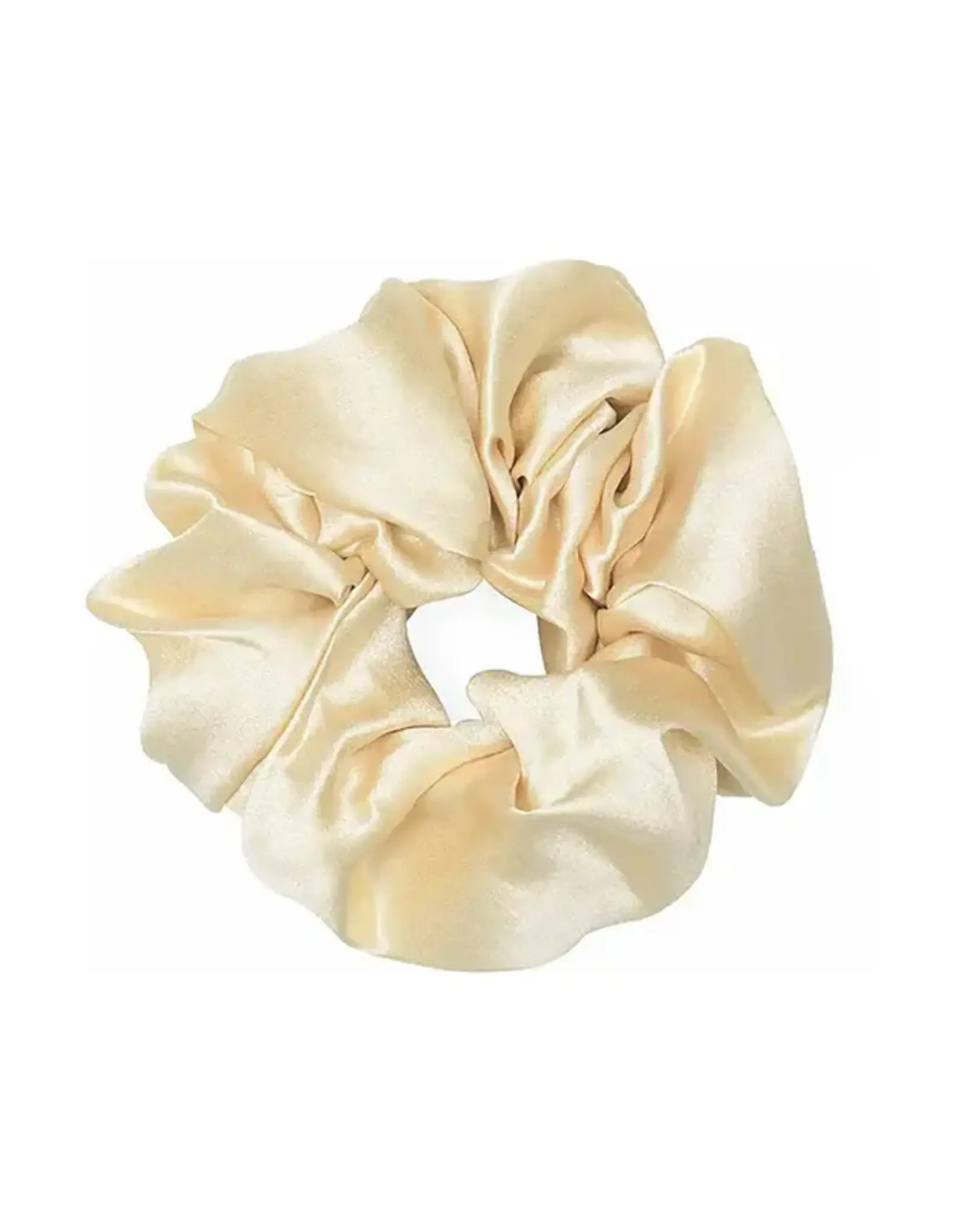 Jackie J Satin Hair Scrunchie Beige